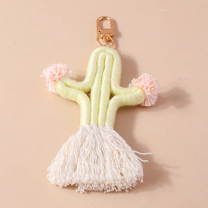 Pastel Rainbow Tassel Hand Knit Keychain For Car Bag Gift 🎀🌈💖