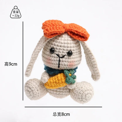 Handmade Knitted Rabbit Keychain Plush Ornament Cute Crochet Bunny Pendant 🧶🐰🎀