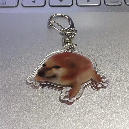 Kawaii Cheems Burger Keychain 🍔✨ | Cute Shiba Warrior Meme Accessory | Adorable Dog Lover Gift 🐾💖