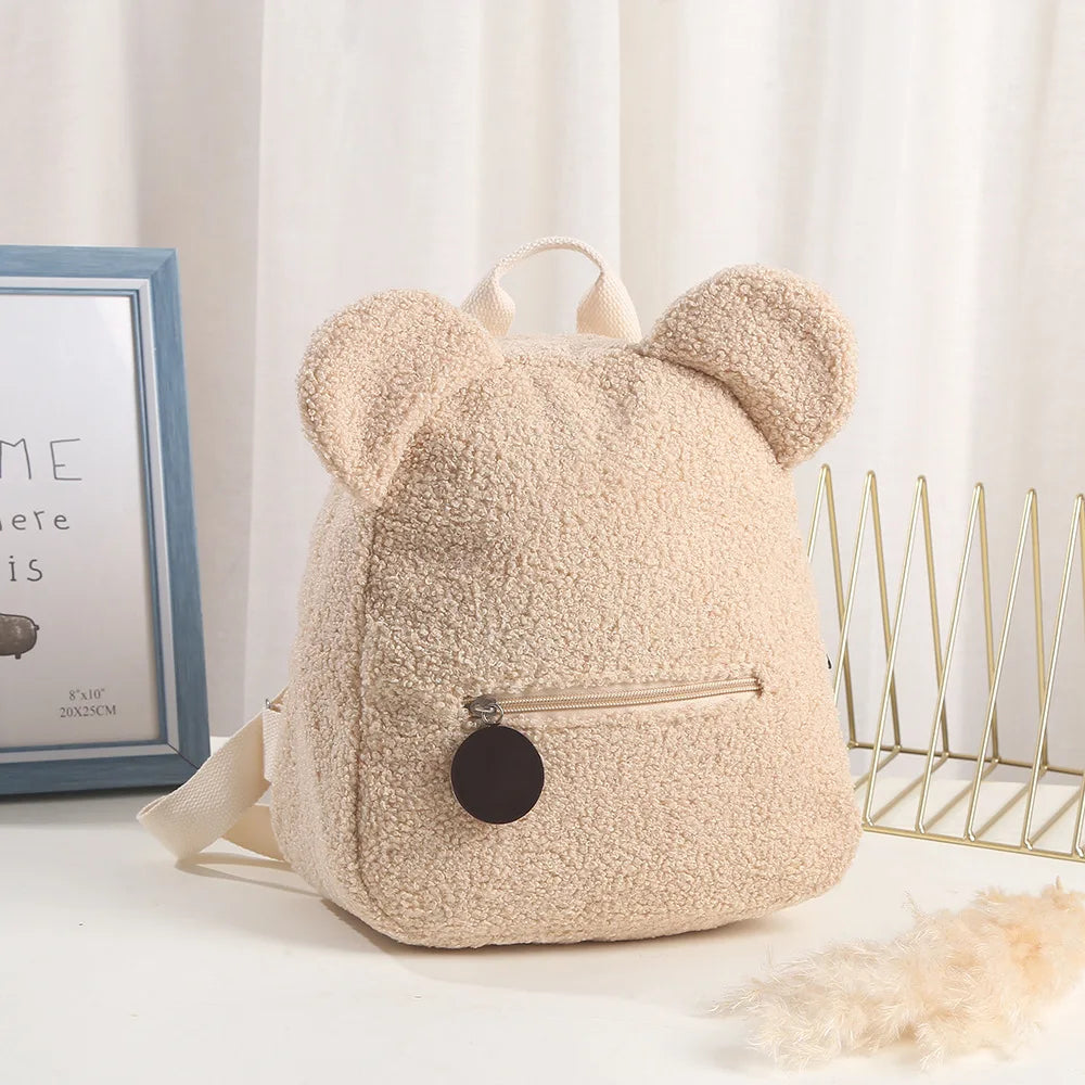 Adorable Kawaii Bear Plush Backpack 🐻✨ - Custom Name Embroidery for Kids, Perfect Autumn/Winter Outdoor Fun! 🎒💖