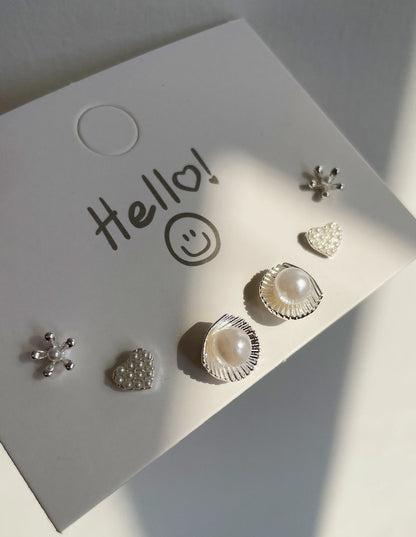 Kawaii Geometric Round Pearl Earrings ✨🌷 Cute Minimalist Jewelry for Trendsetting Women! 🎀