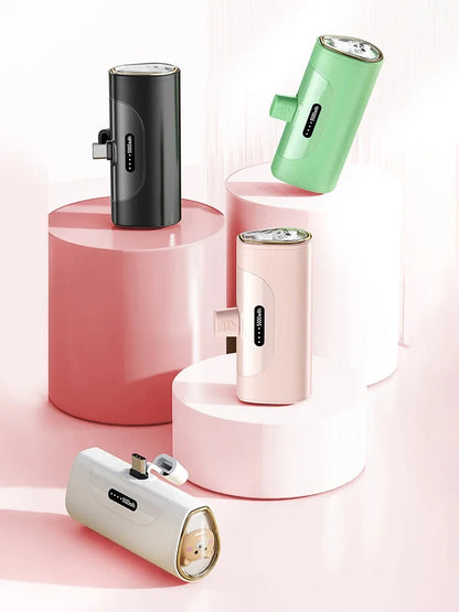 Kawaii 5000mAh Pet Power Bank 🐾💖 Mini Capsule Fast Charge for iPhone & Type-C! 🚀✨
