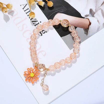 Kawaii Shell Flower Crystal Charm Bracelet 🌸✨