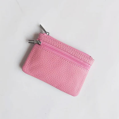 Kawaii Custom Leather Coin Purse 🌈✨ | Adorable Personalized Key Ring Wallet 🎀 | Mini Cowhide Card Holder for Cute Gifting 💖