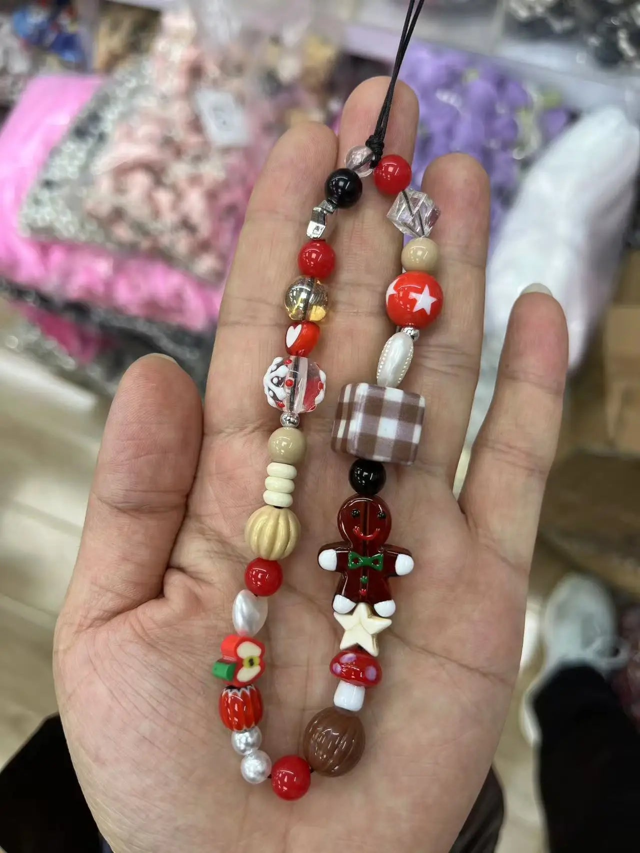 Whimsical Christmas Phone Chain Charm 🎄 Cute Wrist Strap Lanyard For IPhone