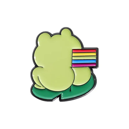 Kawaii Rainbow Frog Enamel Pin 🐸🌈 - Adorable Cartoon Brooch for Kids & Friends! Cute Backpack Badge Gift 🎁✨
