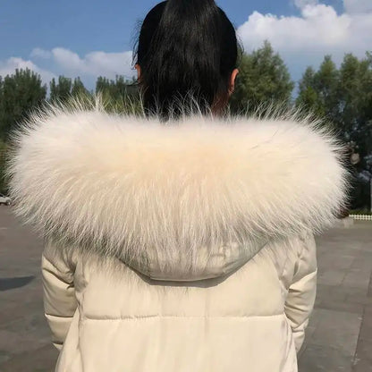 Lux Raccoon Fur Collar Scarf For Women 🧣 Warm Winter Essential