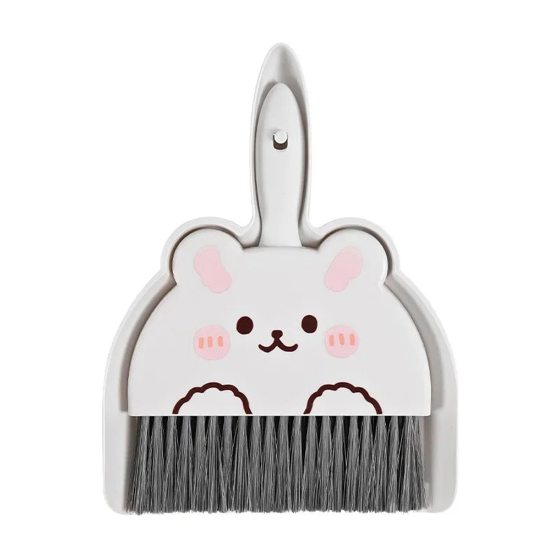 Kawaii Mini Broom & Dustpan Set 🐰✨ – Adorable Animal Design for Fun Cleaning! 🧹💖