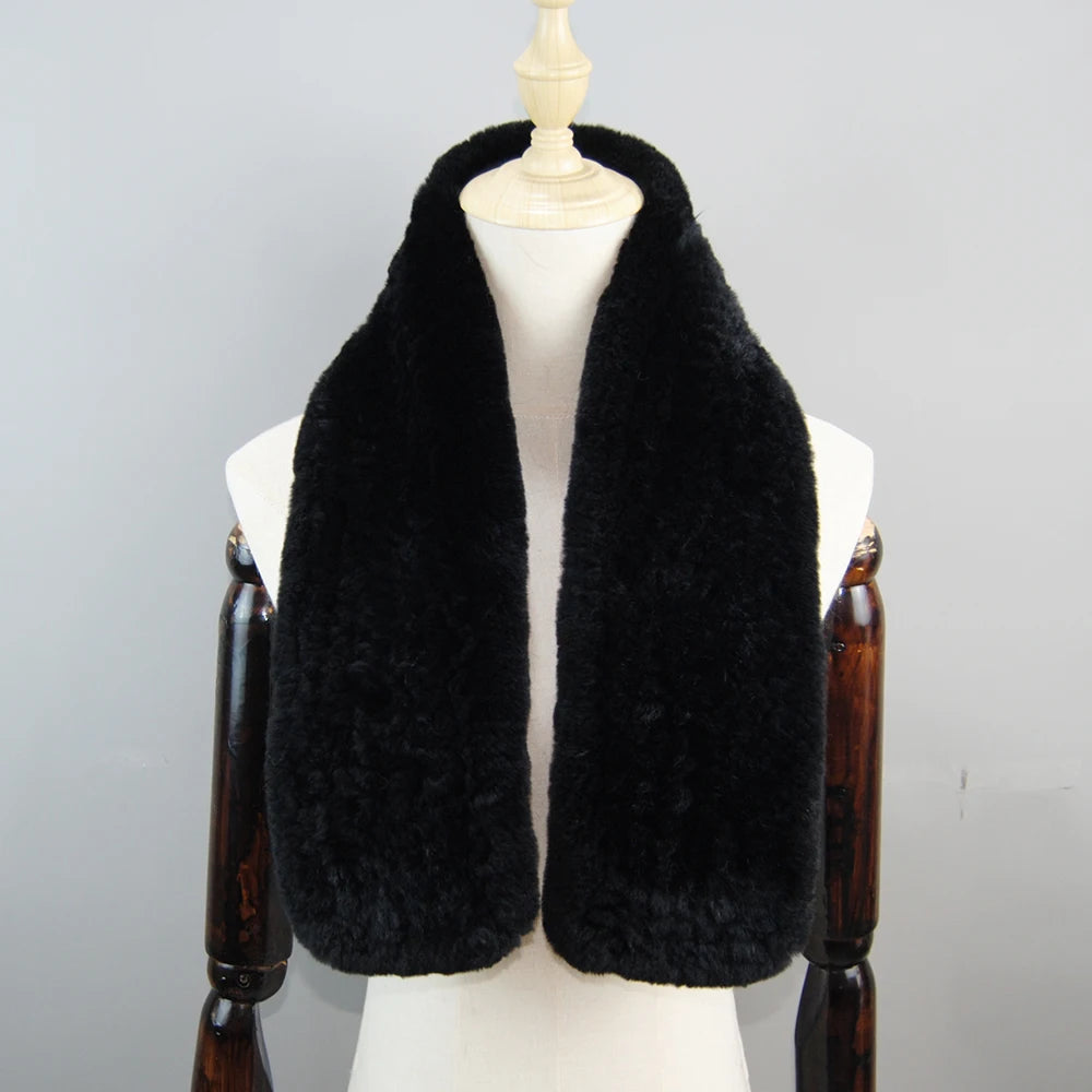 Lux Rex Rabbit Fur Scarf For Women Real Fur Warmth 🧣 Cozy Elegance ❄️