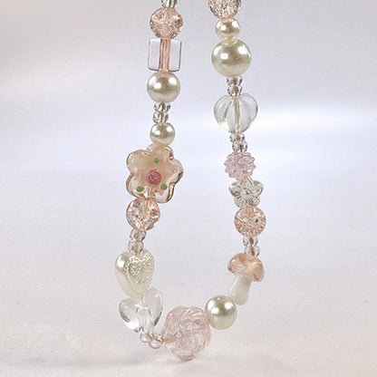 Whimsical Glass Bowknot Flower Phone Strap Lanyard Charm 🌸💖 For AirPods Case