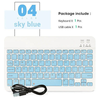 Cute & Compact 10-Inch Bluetooth Mouse & Spanish Keyboard Set for iPad & Tablets 🐾✨ Perfect for On-the-Go!