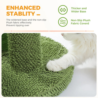 Cactus Cat Scratching Post for Indoor Cats Tall Cat Scratcher with 3 Sisal Scratching Poles Interactive Dangling Ball Cat Toys