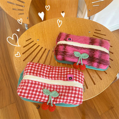 Kawaii Cherry Blossom Pencil Case 🌸✨ | Large Capacity Stationery Storage Bag 🖊️🎀