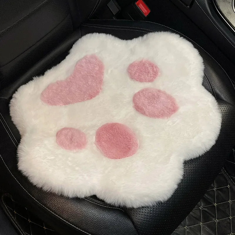 Kawaii Cat Paw Plush Car Seat Cushion 🐾✨ | Cozy Heating Comfort for All Seasons! 🐱❤️