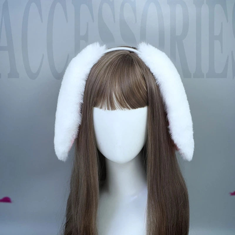 Kawaii Plush Bunny Ears Headband 🐰✨ | Cute Anime Hair Hoop for Cosplay & Daily Wear 🎉💖