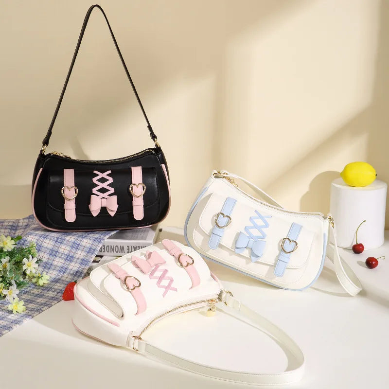 Kawaii Chic Bow PU Shoulder Bag 🎀✨ | Cute Crossbody for Trendy Women 🌸💕