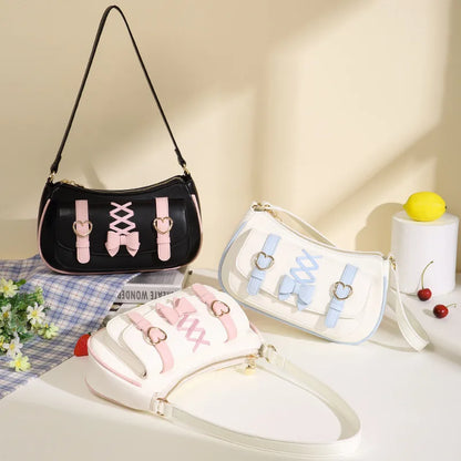 Kawaii Chic Bow PU Shoulder Bag 🎀✨ | Cute Crossbody for Trendy Women 🌸💕