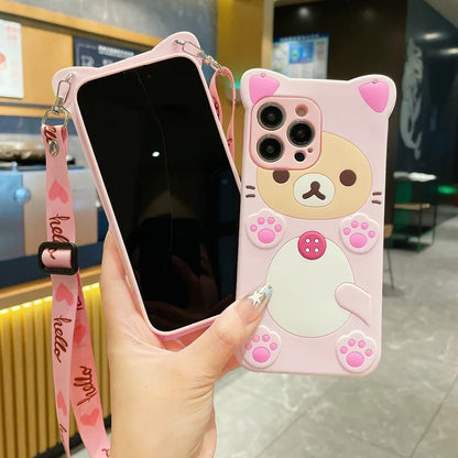 Adorable Bear Crossbody Case for Samsung A-Series 📱🐻✨