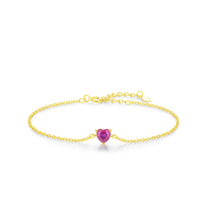 🌹 Kawaii Rose Red Heart Charm Bracelet ✨ 925 Silver Elegance for Women 💖 Perfect Gift! 🎁
