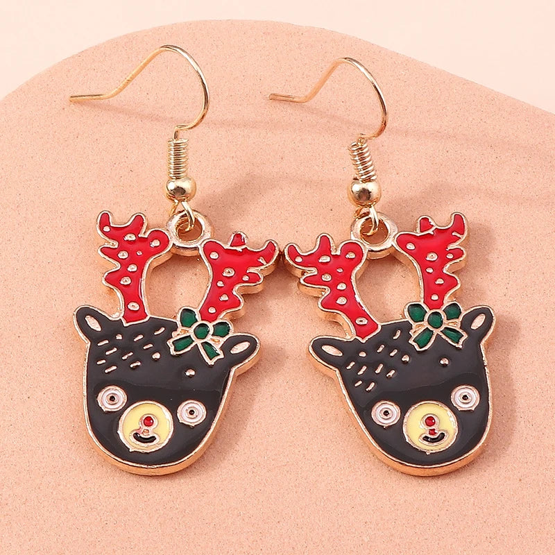 Whimsical Christmas Drop Earrings For Women Tree Deer Santa Dangle Jewelry 🎄✨
