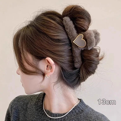 Kawaii Winter Plush Hair Claw 🐰✨ | Adorable Hair Clip for Women & Girls 💖 | Trendy Hair Accessories for Cozy Styles