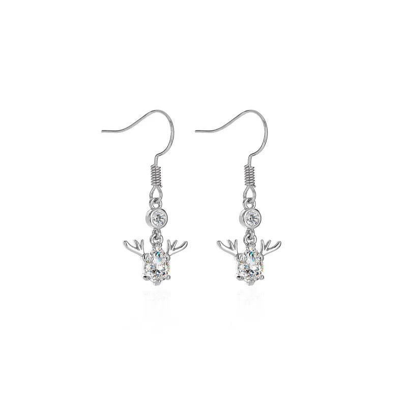 Deer Stud Earrings Cute Antler Charm CZ Crystal Gift For Girls Women 🎀🦌✨
