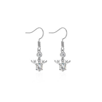 Deer Stud Earrings Cute Antler Charm CZ Crystal Gift For Girls Women 🎀🦌✨