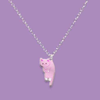 Kawaii Cartoon Cat Pendant Necklace 🐾✨ - Colorful Metal Choker for Couples & Friends | Adorable Party Jewelry! 🎉💖