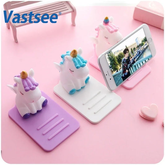 🌈 Adorable Unicorn Phone Stand ✨ Cute Anti-Slip Holder for Your Desk 📱 Perfect for iPhone, Xiaomi, Huawei & Samsung! 🦄 - Pixie Quill