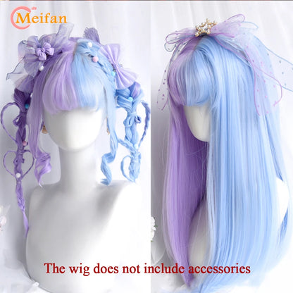 Kawaii Ombre Pink & Blonde Long Straight Wig 🎀✨ - Cute Lolita Cosplay Hair for Parties & Halloween! 🌸🖤