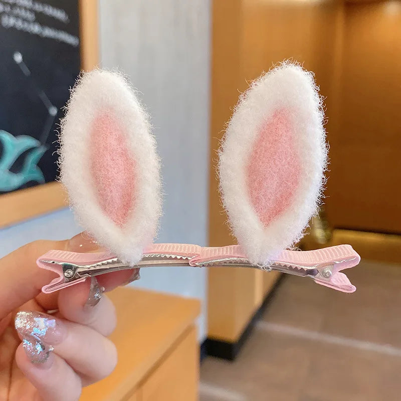 🐰✨ Adorable Bunny Ears Hair Clips Set - Handmade Baby Girl Accessories! 🎀💖