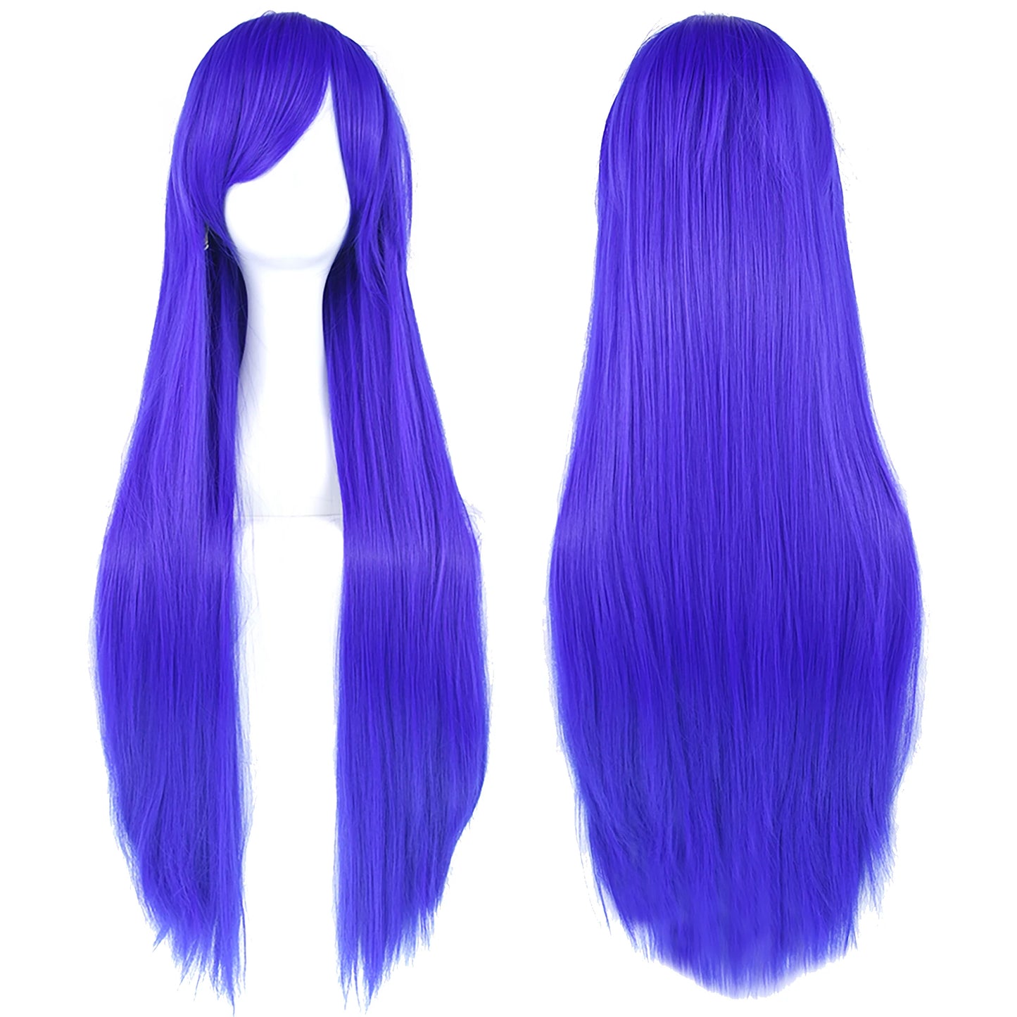 Enchanted White Purple 80cm Long Cosplay Wig for Women Synthetic Hair Straight Party Glam ✨💜