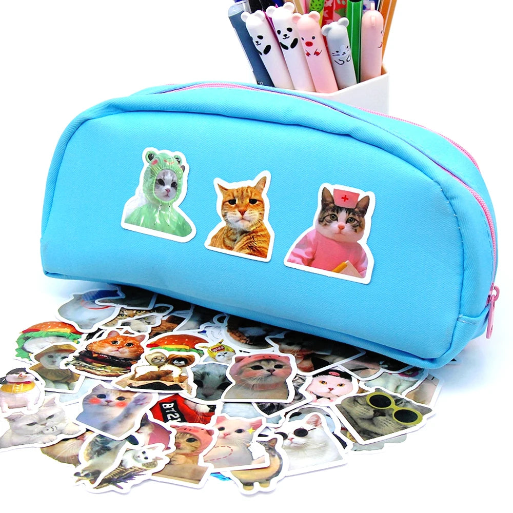 Kawaii Cat Sticker Fun! 🐱✨ 10/50/100pcs Adorable Cartoon Decals for Kids & Crafting 🎨 - Perfect for Laptops, Bikes, & More! 🌈