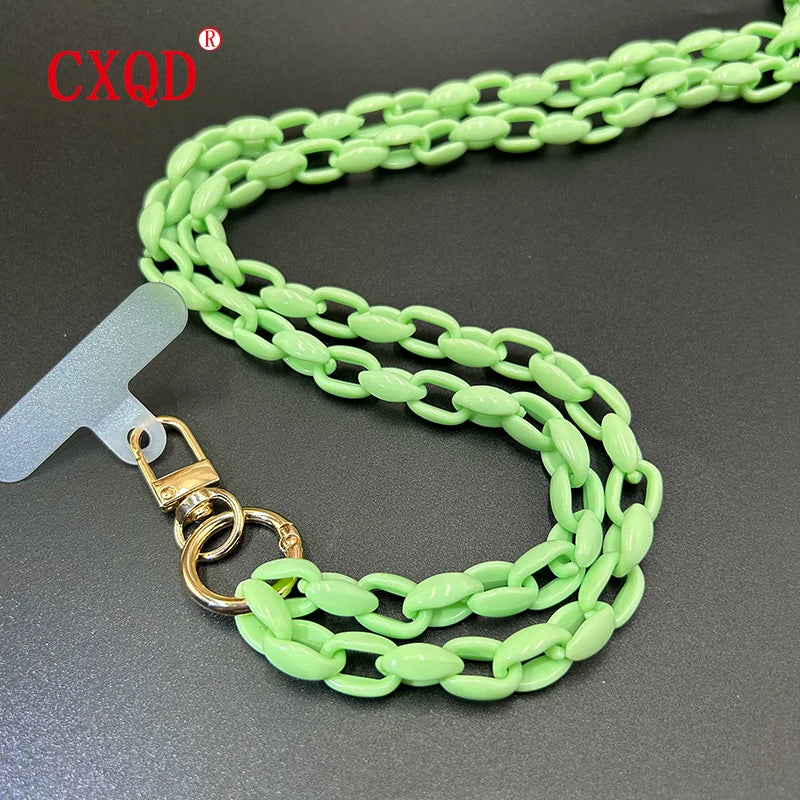 Cute 120cm Anti Lost Phone Lanyard Rope Colorful Acrylic Chain Gift Outdoor 🎀📱