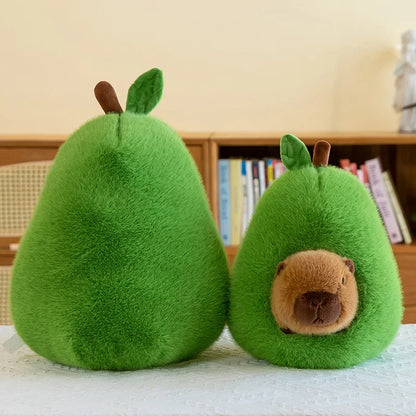 Adorable Avocado Capybara Plush 🥑🐾 - Cuddly Animal Friend & Snuggly Pillow! 🌟 - Pixie Quill