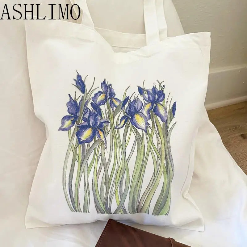 Kawaii Floral Canvas Tote 🌼💖 | Cute Eco-Friendly Shoulder Bag for School & Shopping 🌸✨