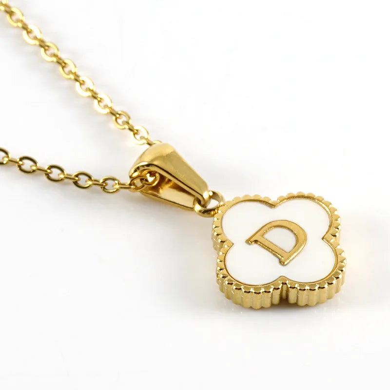 Charming Kawaii Stainless Steel Initial Necklace for Her 🌸✨ | Cute White Chain Jewelry - Perfect Valentine’s Day Gift! 💖