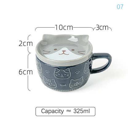 Adorable Capybara Mug with Lid 🐾 | Kawaii Ceramic Coffee Cup ☕ | Perfect Gift for Girls 🎁 | Fun Animal Design 🦙