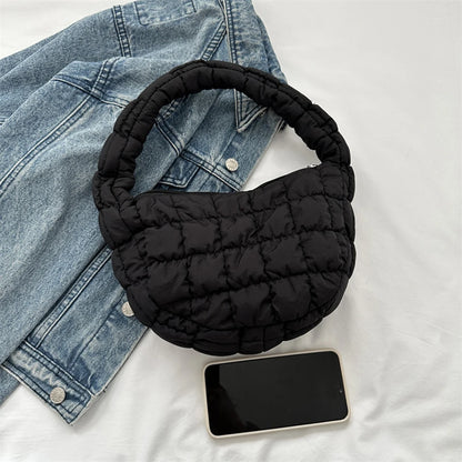 Diamond Embroidery Puffer Messenger Bag For Women Winter Handbag 👜❄️✨