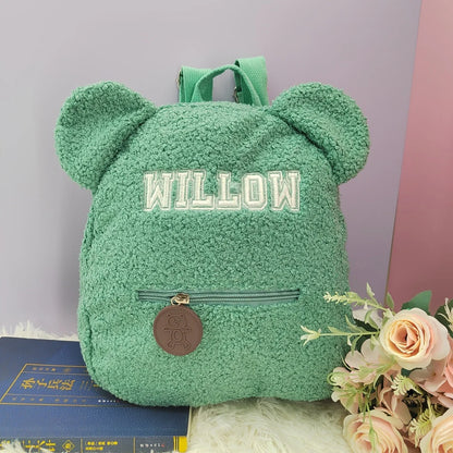 Kawaii Custom Bear Backpack 🐻✨ - Adorable Plush Toddler Bag for Girls | Personalised Name | Cute Casual Shoulder Rucksack 🎒