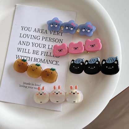 Geometric Star Rabbit Hair Clips Set Multicolor Acrylic Side Bangs 🐰✨