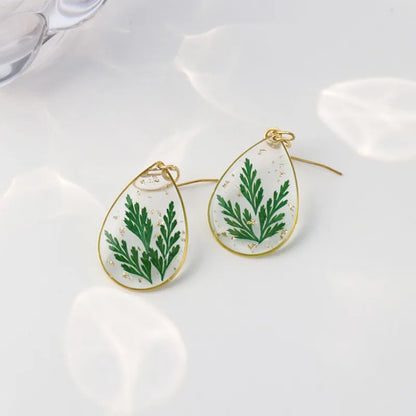 Pastel Pressed Flower Resin Drops Earrings 🌸 Elegant Geometric Jewelry For Women