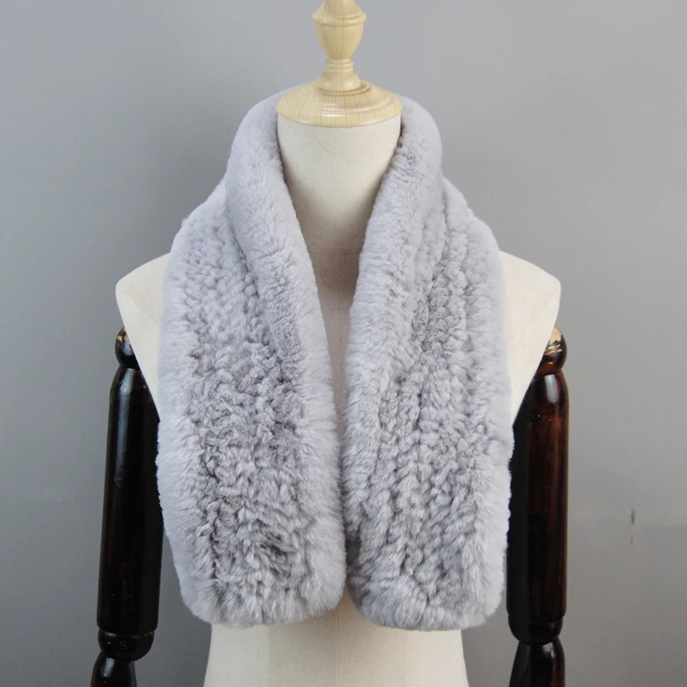 Lux Rex Rabbit Fur Scarf For Women Real Fur Warmth 🧣 Cozy Elegance ❄️