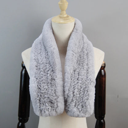 Lux Rex Rabbit Fur Scarf For Women Real Fur Warmth 🧣 Cozy Elegance ❄️