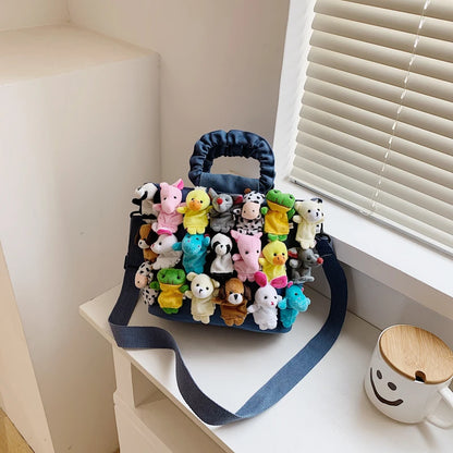Kawaii Animal & Vegetable Basket Bag 🐾🌼 | Cute Cowboy Doll Crossbody Handbag for Kids 🎒✨
