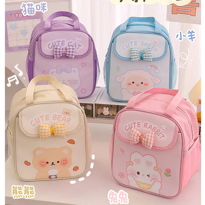 Adorable Kawaii Bunny Lunch Box 🍱💕 - Insulated Pink Bow Bento Bag for Kids & Students!