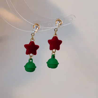 Christmas Red Bow Snowflake Drop Earrings For Women Long Party Jewelry Gift 🎀❄️✨