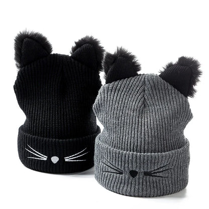 Whimsical Cat Ear Beanie For Women Warm Winter Hat Cute Accessory 🐱❄️