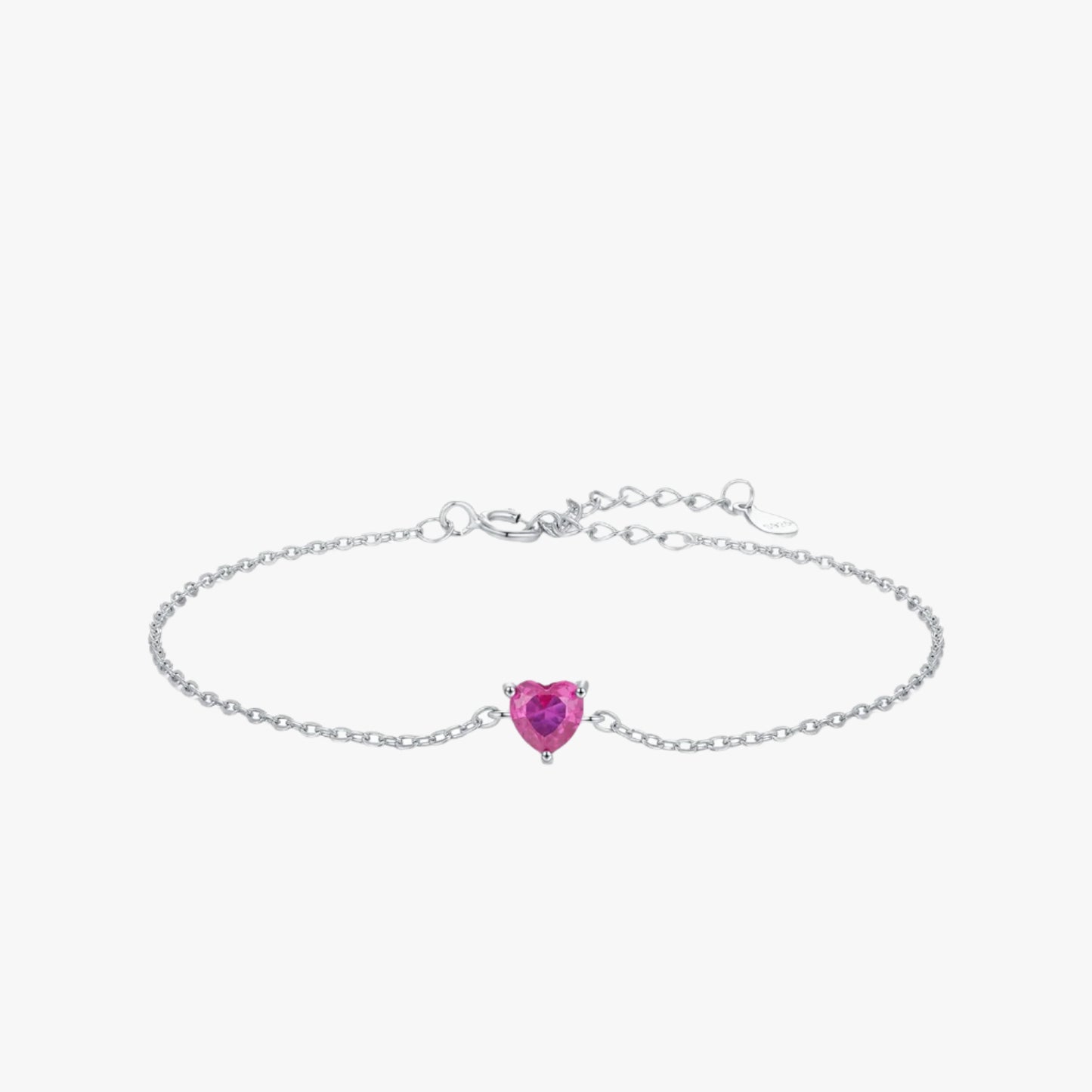 🌹 Kawaii Rose Red Heart Charm Bracelet ✨ 925 Silver Elegance for Women 💖 Perfect Gift! 🎁