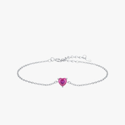 🌹 Kawaii Rose Red Heart Charm Bracelet ✨ 925 Silver Elegance for Women 💖 Perfect Gift! 🎁
